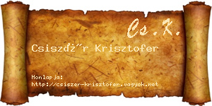 Csiszér Krisztofer névjegykártya