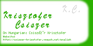 krisztofer csiszer business card